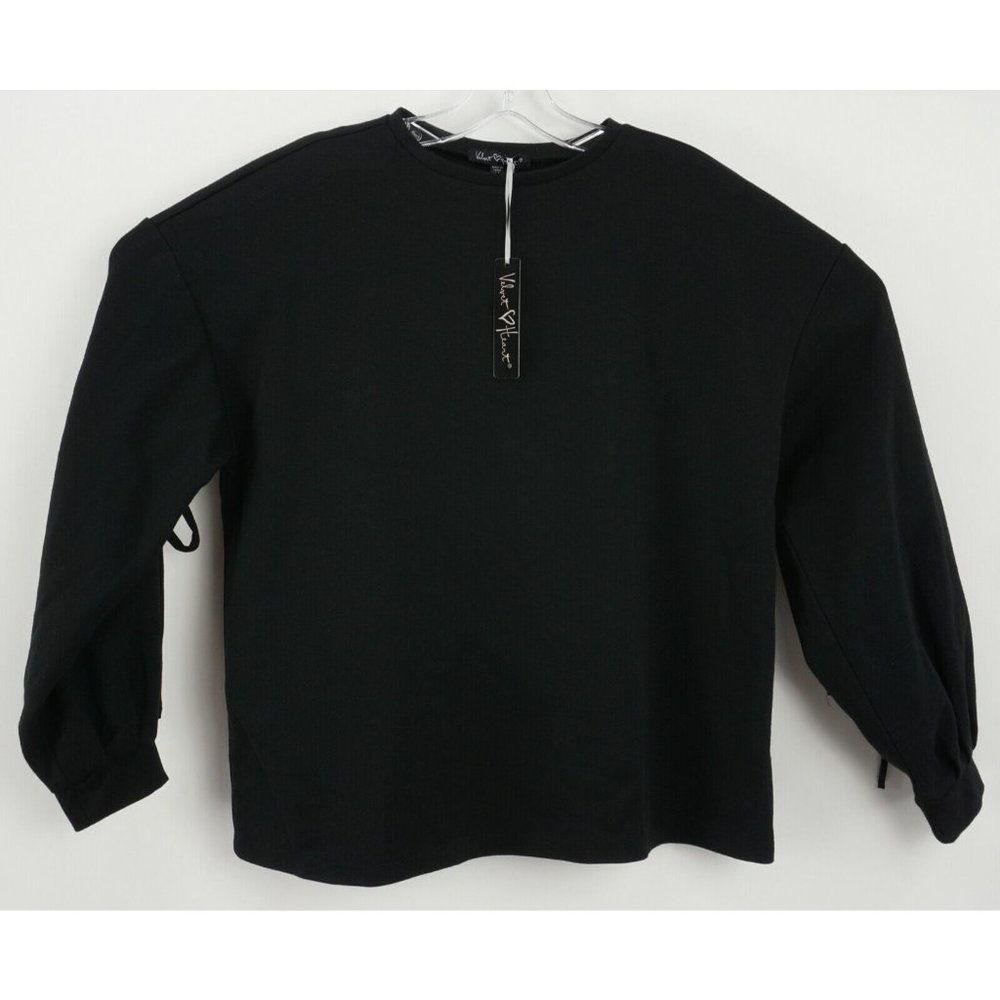 New Velvet Heart‎ Women's XS Black Lightweight Stretch Ring Pullover Sweatshirt